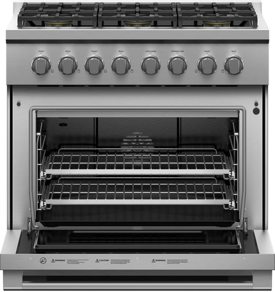 Fisher & Paykel RGV3366N 36 Inch Freestanding Professional Gas Range with 6 Sealed Burners, 5.3