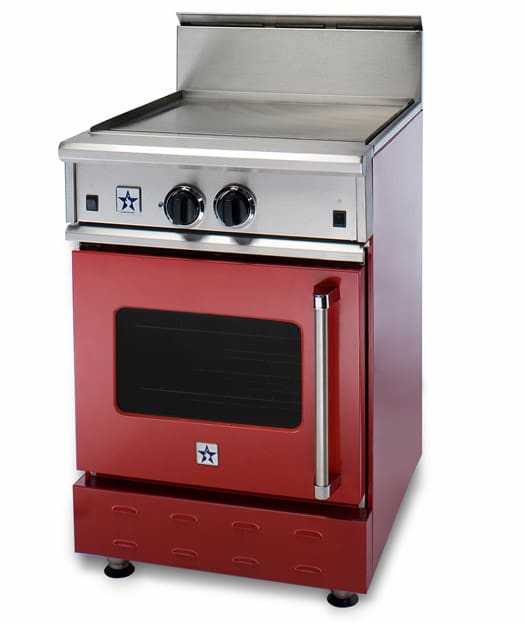 BlueStar RNB24G 24 Inch ProStyle Gas Range with 30,000 BTU Stainless Steel Griddle Top, 3.5 cu