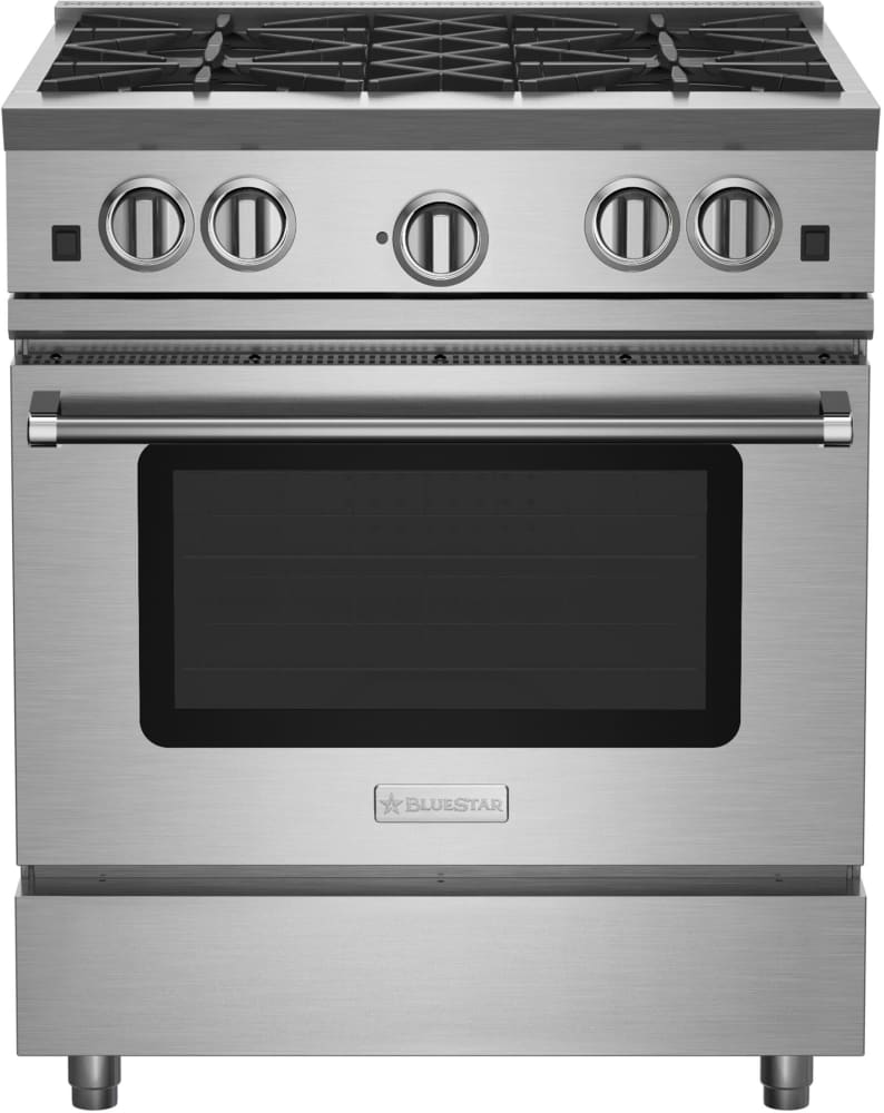 BlueStar RNB304BV2LP 30 Inch Freestanding Gas Range with 4 Open Burners, Continuous Grates