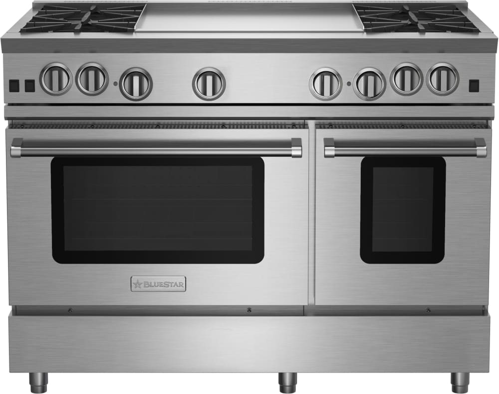 BlueStar RNB484GV2NG 48 Inch Freestanding Gas Range with 4 Open Burners