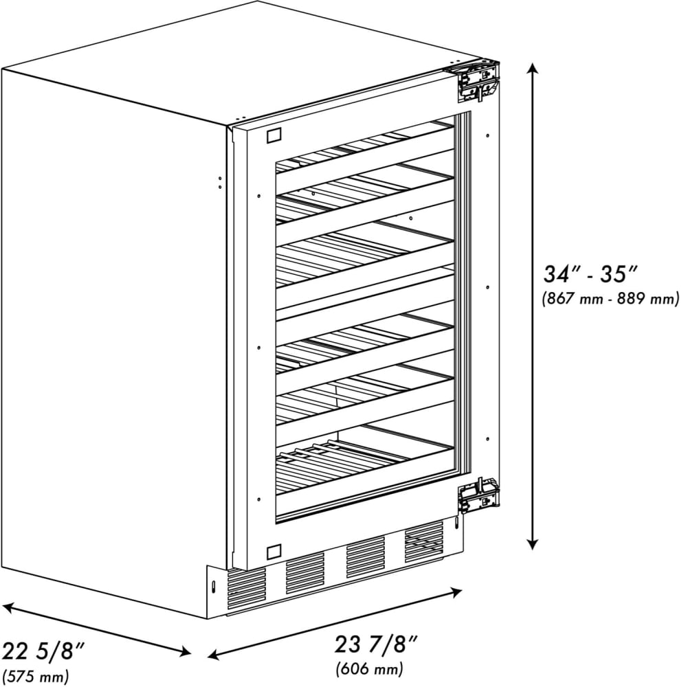 ZLINE RWDPOZ24CB Touchstone 24 Inch Built-In Wine Cooler with 44