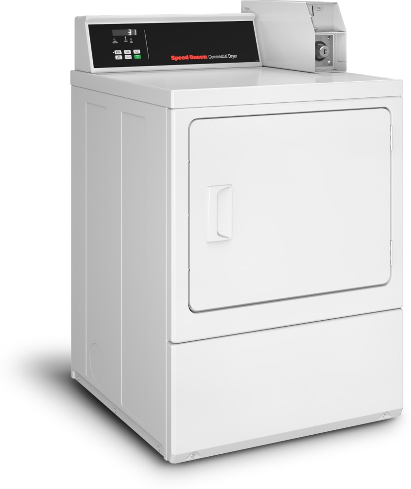 Speed Queen DV6000WE 27 Inch Commercial Electric Dryer with 7 Cu. Ft.  Capacity, 5 Dry Cycles, Quantum Gold Pro Control, Upfront Lint Filter,  Galvanized Steel Cylinder, and Integrated Meter Case: Coin Drop
