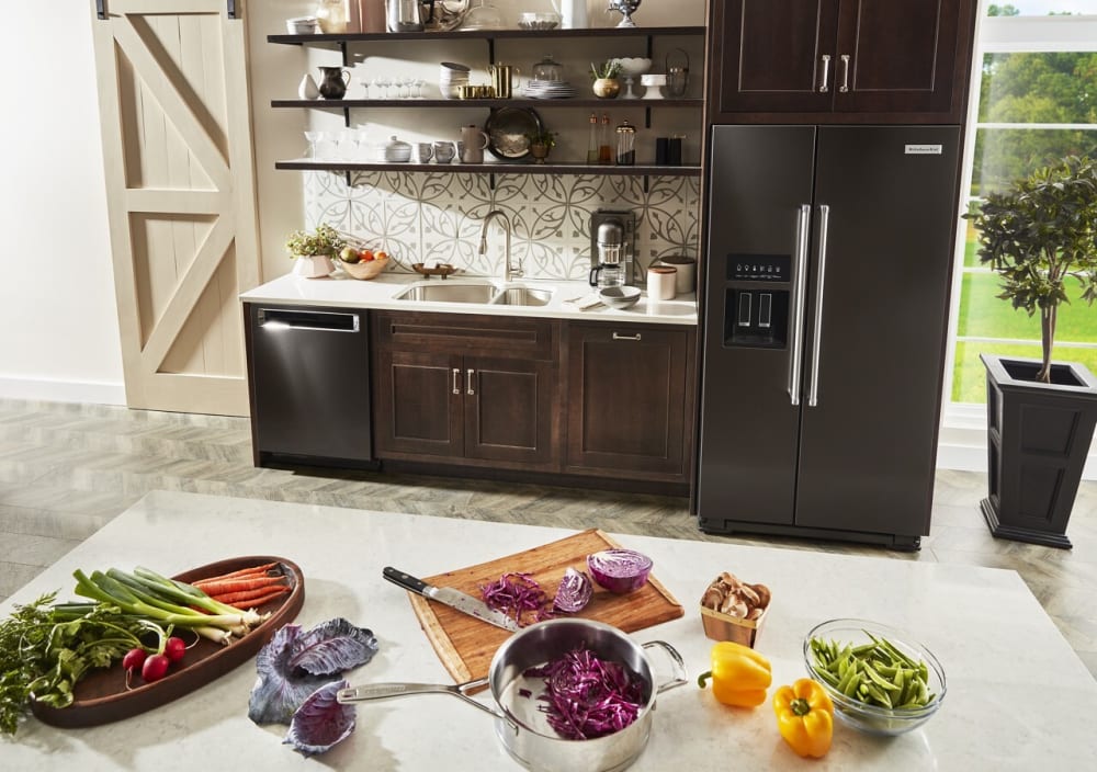 KitchenAid KRSC703HBS 36 Inch Counter Depth Side by Side Refrigerator