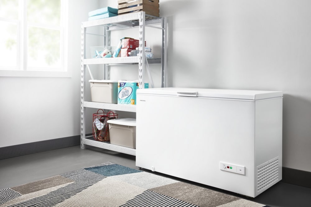 Amana AZC5216LW 55 Inch Chest Freezer 16 cu. ft. Capacity, FreezerToFridge Convertibility, Top