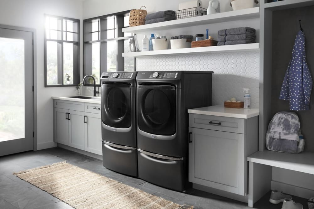 Maytag MAWADREBK56302 Stacked Front Load Washer and Electric Dryer
