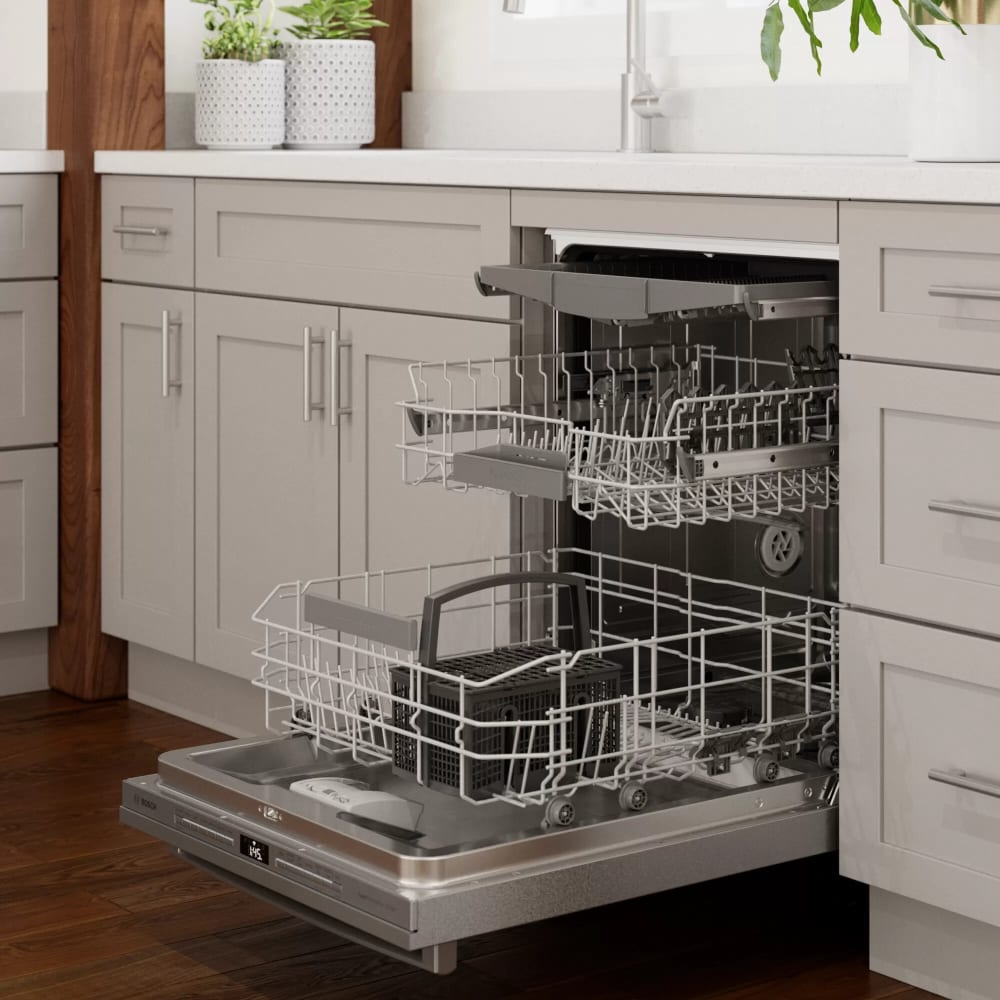 Bosch SHE53C85N 24 Inch Full Console Built-In Smart Dishwasher with 16  Place Setting Capacity, 8 Wash Cycles, Standard 3rd Rack, 46 dBA, and  PrecisionWash®: Stainless Steel