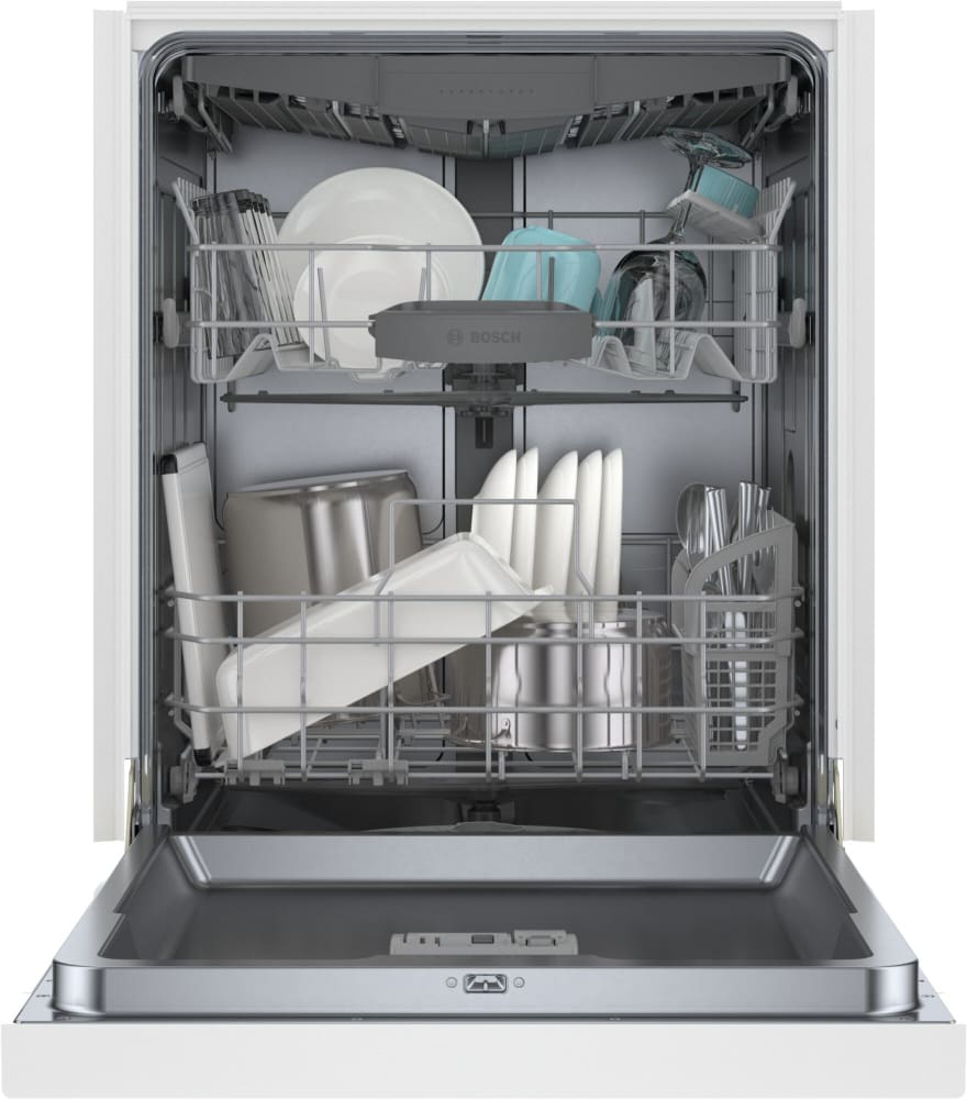 Bosch SHE53C82N 24 Inch Full Console Built-In Smart Dishwasher with 16  Place Setting Capacity, 8 Wash Cycles, Standard 3rd Rack, 46 dBA, and  PrecisionWash®: White