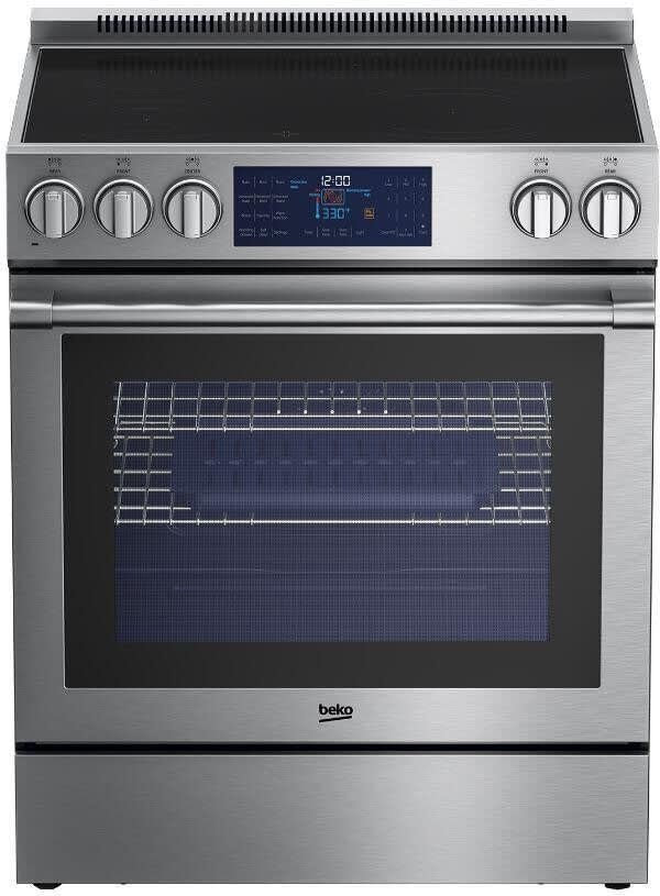 Beko SLER30532SS 30 Inch SlideIn Electric Range with 5 Vitroceramic Zones, 5.7 cu. ft. Capacity