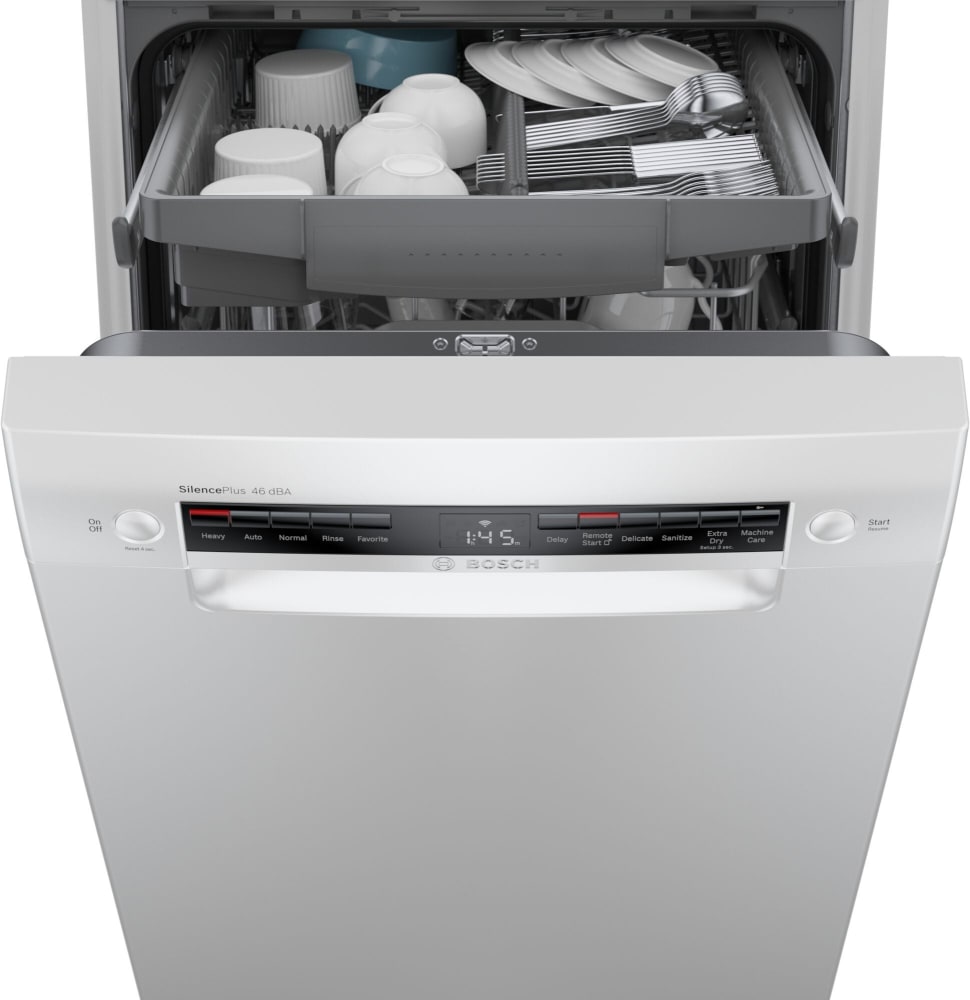 Bosch 300 Series 18 White Front Control Built in Dishwasher