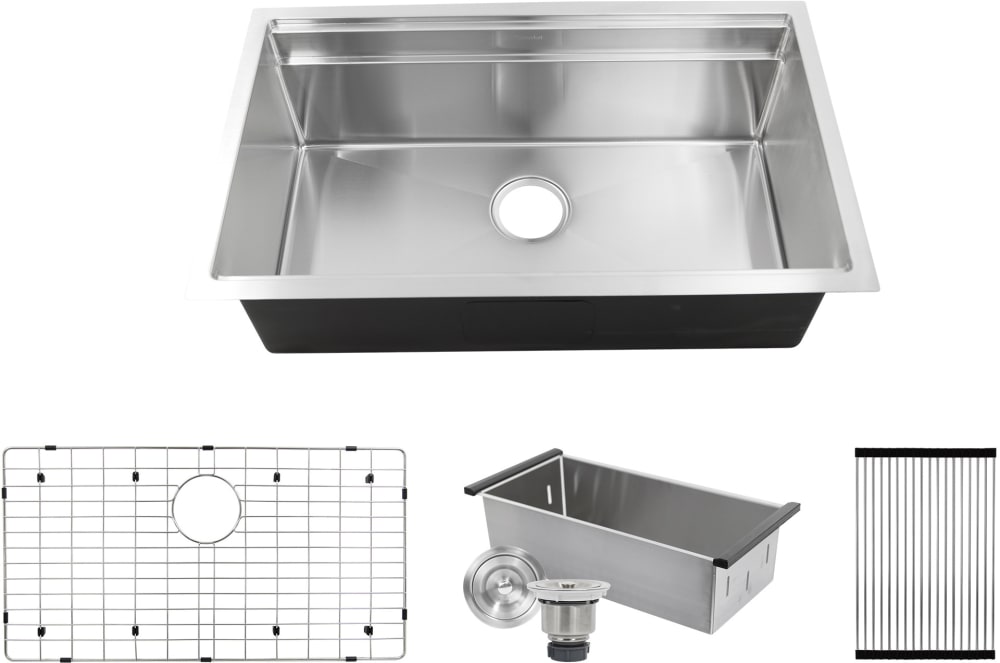 Nantucket Sinks SRPS322016 32 Inch Undermount Single Bowl Kitchen Sink