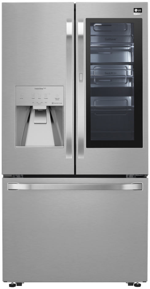 Lg Srfvc2406s 36 Inch Counter Depth 3 Door French Door Refrigerator With 23 5 Cu Ft Capacity Dual Ice Maker With Craft Ice Smart Cooling Plus Instaview Door In Door Printproof Finish Ada Compliant