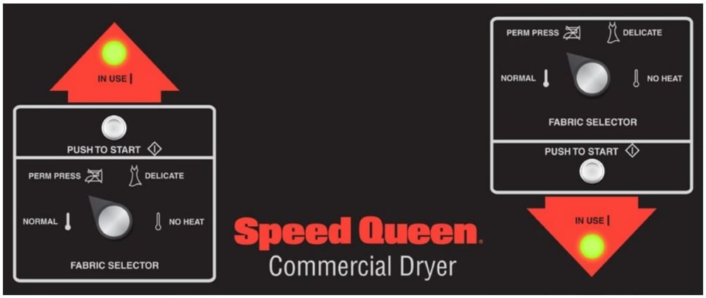 Speed Queen SDE907/SDG909 Single Load Dryer Coin Slide-Operated for 240 Volts 50 Hz