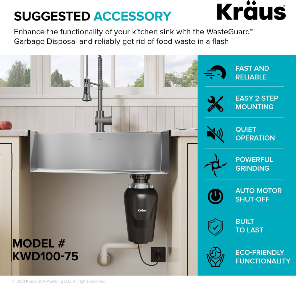 Kraus KWU100-23L 23 in. Kore Undermount Workstation Stainless Steel Single Bowl Laundry Utility Kitchen Sink with Accessories - 16 Gauge