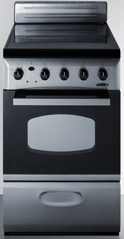 Summit REX208SS 20 Inch Electric Range with 2.19 cu. ft. Oven, 4