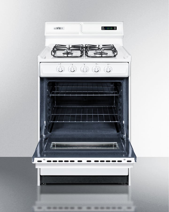 Summit WTM6307KSW 24 Inch Freestanding Gas Range with 4 Sealed Burners