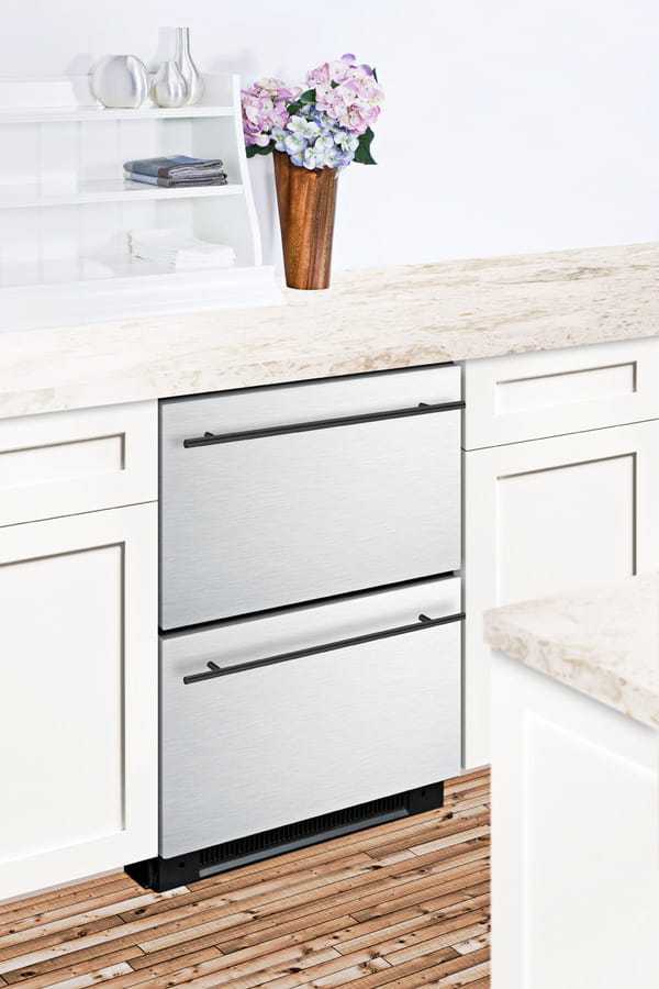 Summit SP5DS2DSSHH2 24 Inch Undercounter Refrigerator Drawers with