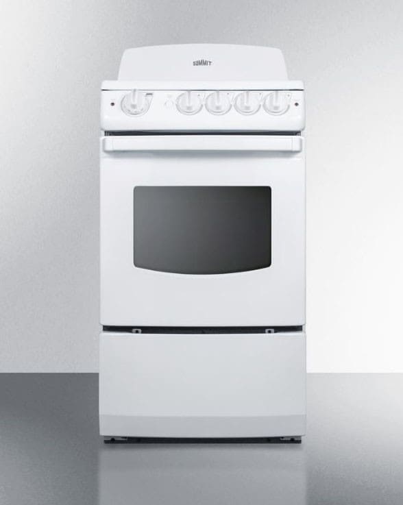 Summit REX205W 20 Inch Electric Range with 2.4 cu. ft. Capacity, 4