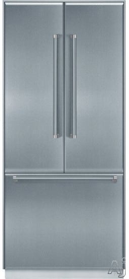 Thermador T36bt71fse 36 Inch Built In Framed French Door Refrigerator With Electronically Adjustable Shelf Luminous Halogen Lighting Large Capacity Freezer Drawer And Electronic Lcd Controls