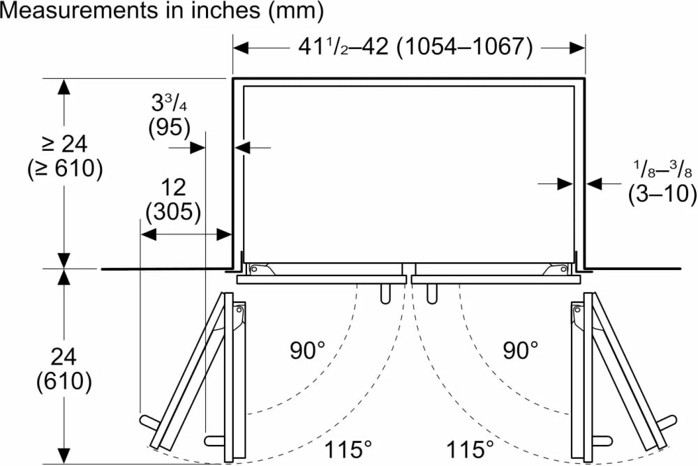 Thermador T42BT120NS 42 Inch BuiltIn 4Door French Door Smart