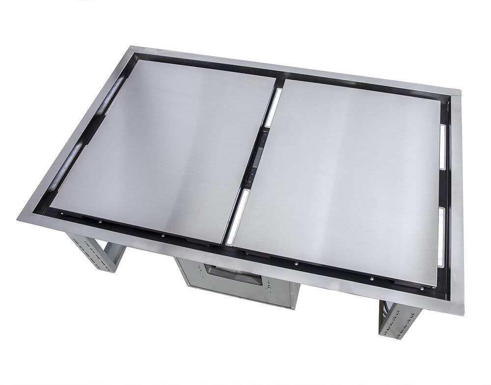 Forno FRHRE531244 44 Inch Arezzo Island Ceiling Mount Range Hood with 4speed 1200 CFM Blower