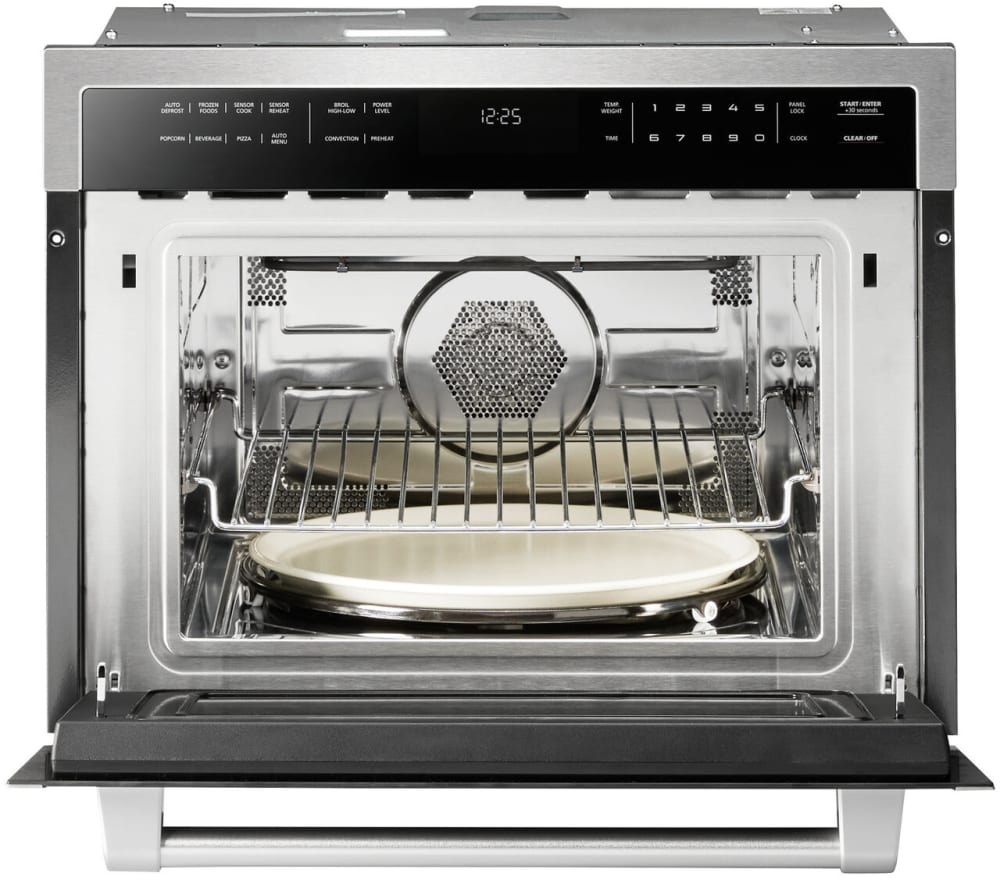 Thor Kitchen TMO24 24 Inch Built In Microwave Speed Oven with 1.55 cu. ft. Capacity 10 Power Levels 14.1 inch Turntable Full Touch LCD Display Child Lock and Convection Fan
