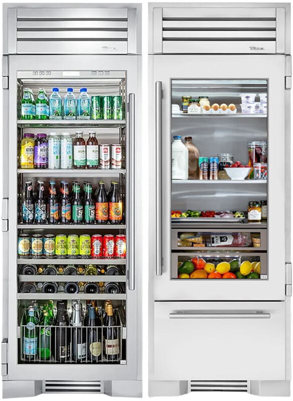 True Residential TRBMREFBEVGS301 Side by Side Column Refrigerator Freezer Set with 30 Inch Refrigerator