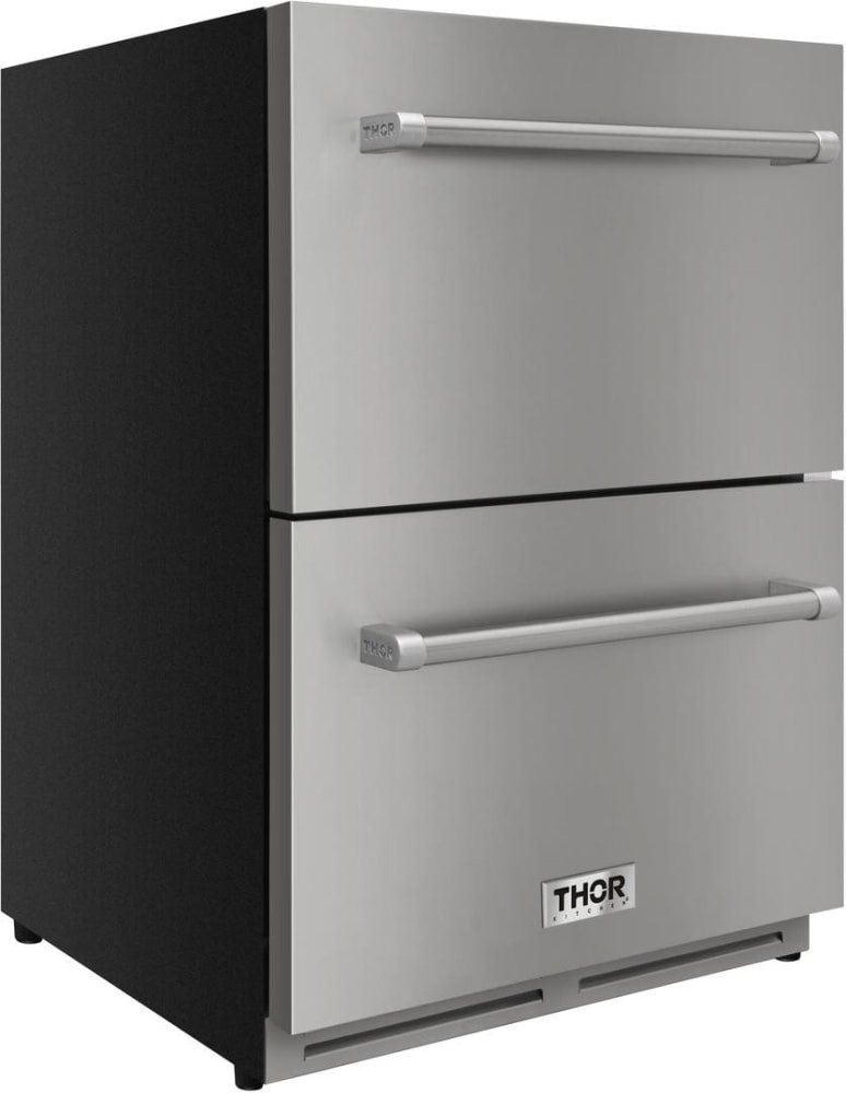 Thor Kitchen TRF2401U 24 Inch Undercounter Refrigerator Drawers with Convection Cooling, Digital Control, LED Light, Anti Fingerprint Surface and 5.3. cu. ft. Capacity
