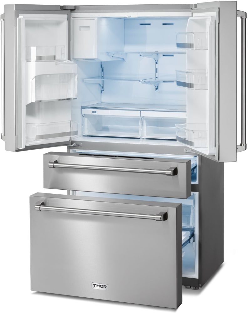 Thor Kitchen Appliance Bundle - 36 in. Gas Range, Range Hood, Refrigerator,  Dishwasher, AB-LRG3601U-3