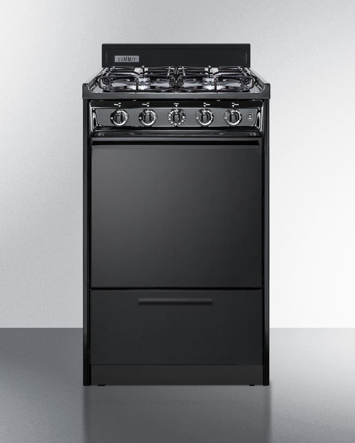 Summit TTM1107CS 20 Inch Freestanding Gas Range with 4 Sealed Burners