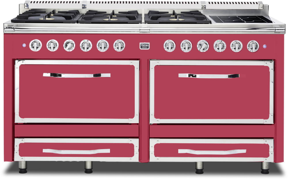Viking TVDR6616IVA 66 Inch Freestanding Dual Fuel Range with 6