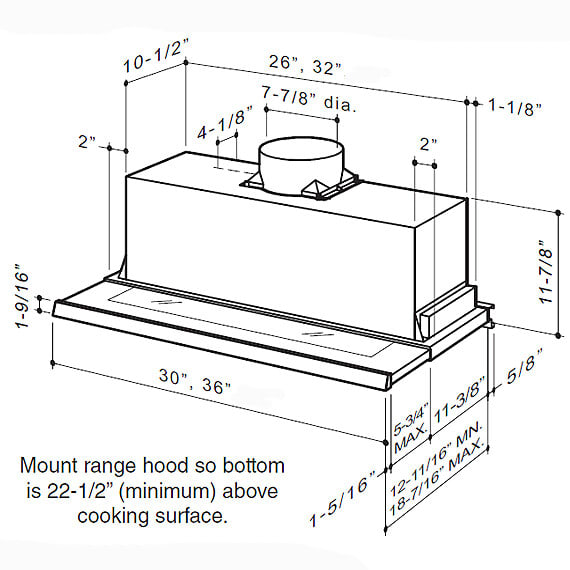 Best U10230SBI 30 Inch Under Cabinet Range Hood with 4-Speed/500 CFM ...