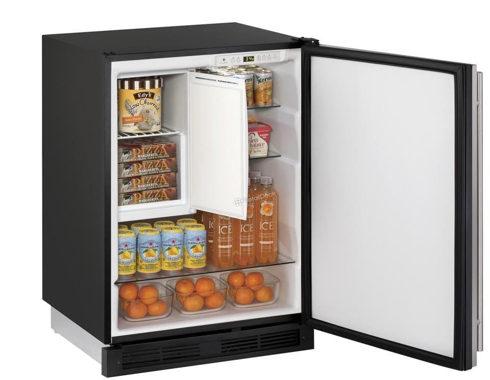 U-Line U1224RFINT00B 4.2 cu. ft. Compact Refrigerator with 1.5 cu. ft. Freezer, 3 Removable Tempered Glass Shelves, Digital Touch Pad Control, LED Lighting and Star K Certified: Custom Panel Ready
