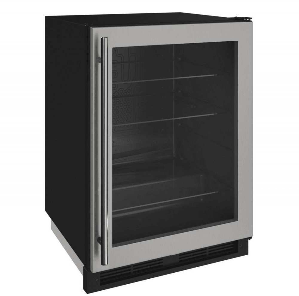 ULine U1224RGLS00A 24 Inch BuiltIn Compact Glass Door Refrigerator