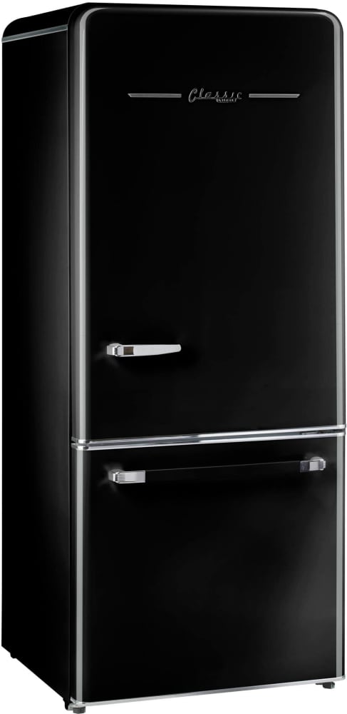 Unique Appliances UGP510LBAC 30 Inch Freestanding Bottom Mount Refrigerator  with 17.7 Cu. Ft. Total Capacity, Frost Free, Ice Maker, Door Alarm, LED  Internal Light, and ENERGY STAR Certified: Midnight Black