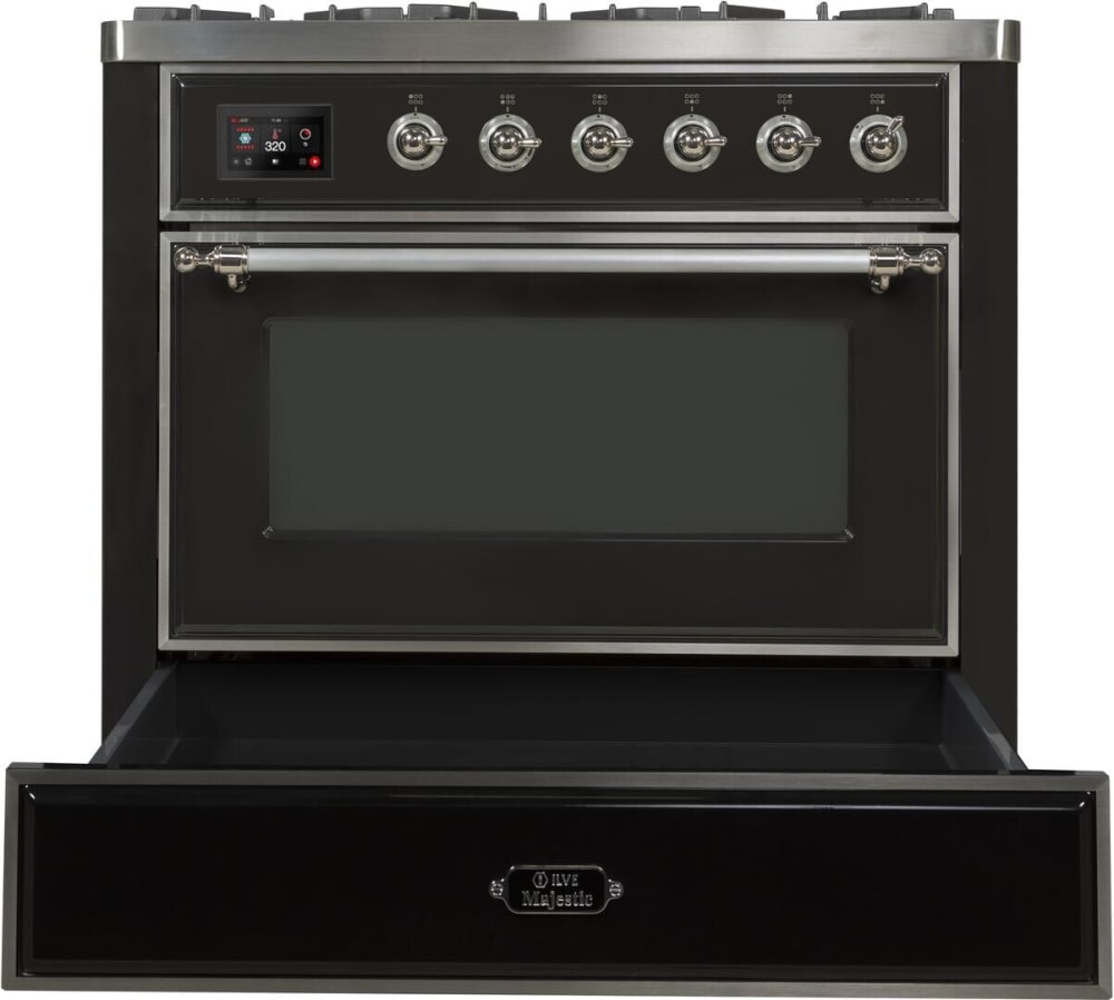 Ilve UM09FDNS3MGCNG 36 Inch Freestanding Dual Fuel Range with 6 Sealed