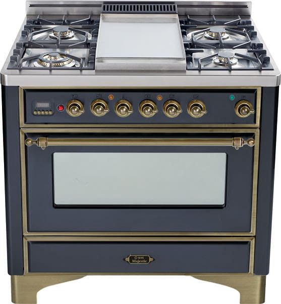 Ilve UM90FDMPMY 36 Inch Freestanding DualFuel Range with 4 Sealed