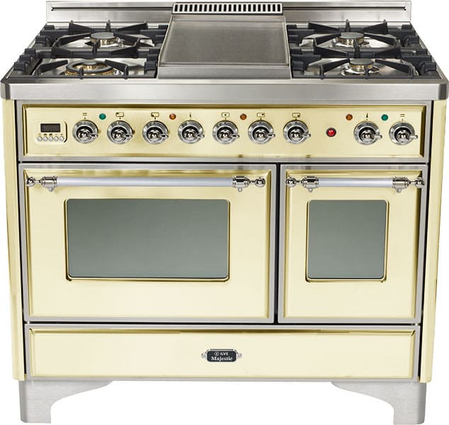 Ilve UMD100FMPAX 40 Inch TraditionalStyle Dual Fuel Range with 4 Sealed Burners, Griddle, 2.44