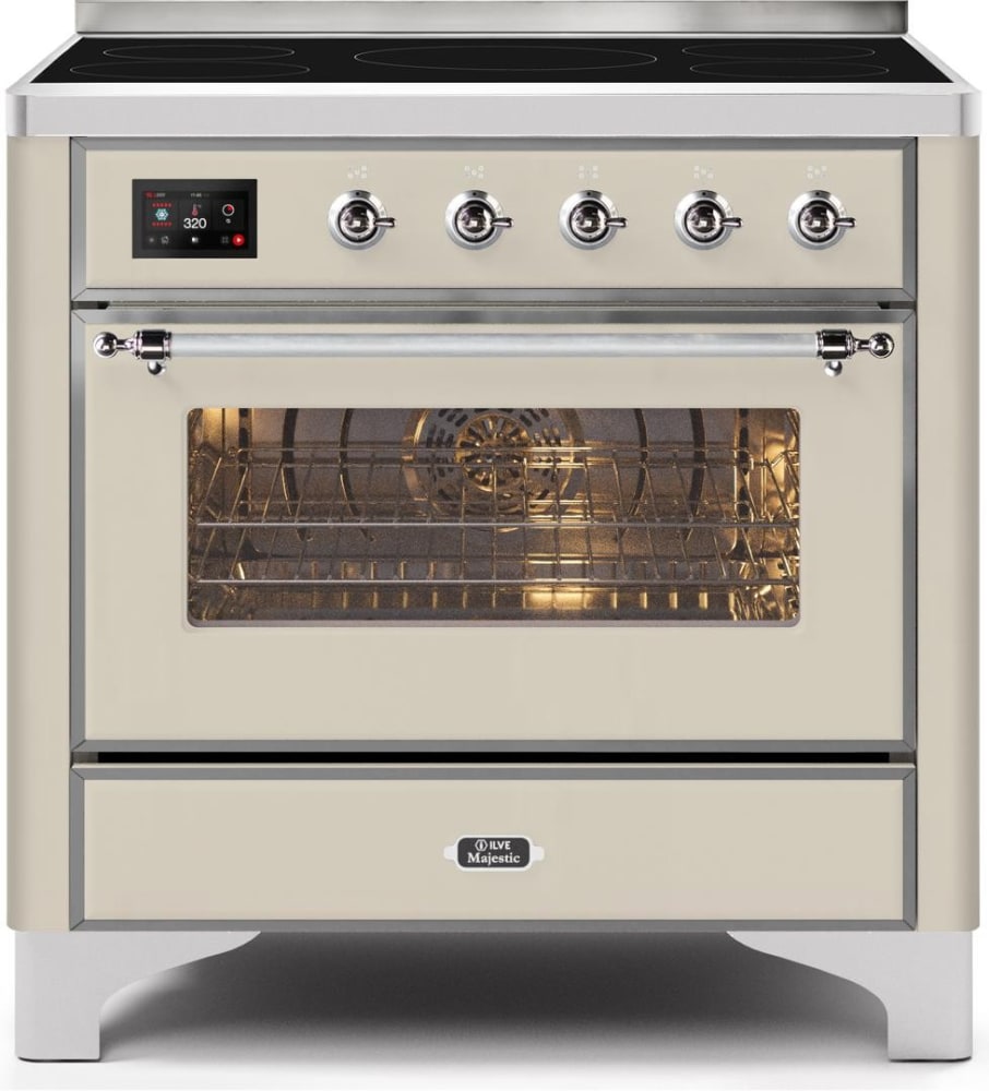 Ilve UMI09NS3AWC 36 Inch Freestanding Electric Induction Range with 5