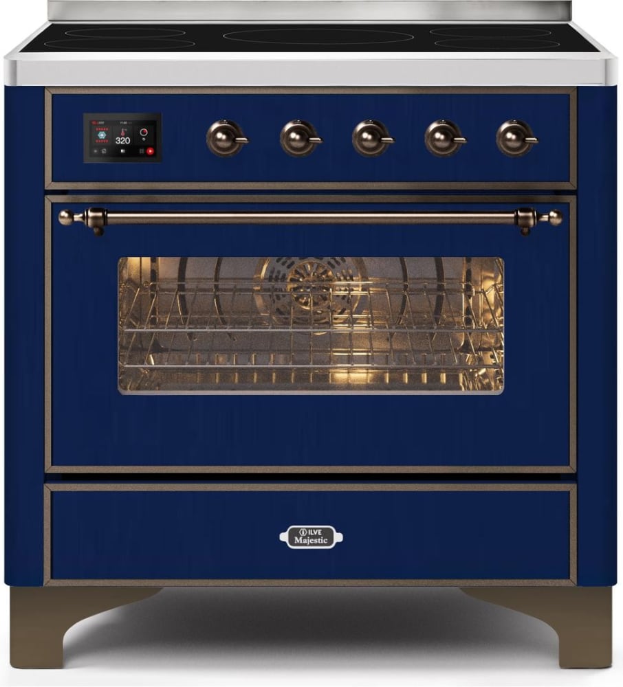 Ilve UMI09NS3MBB 36 Inch Freestanding Electric Induction Range with 5