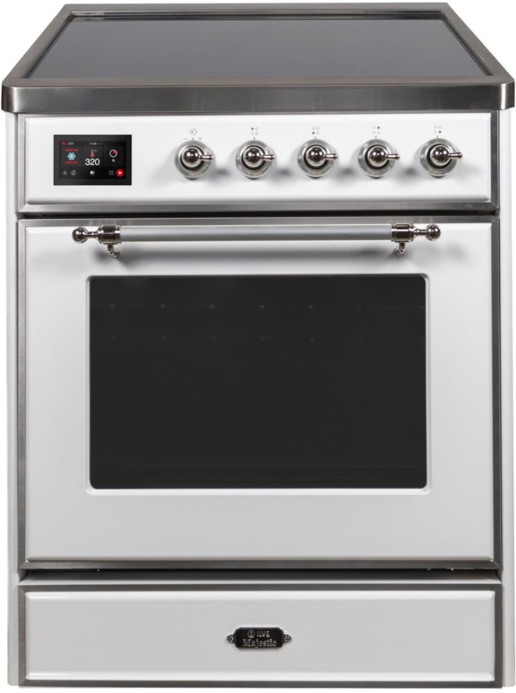 Ilve UMI30NE3WHC 30 Inch Freestanding Induction Range with 4 Elements