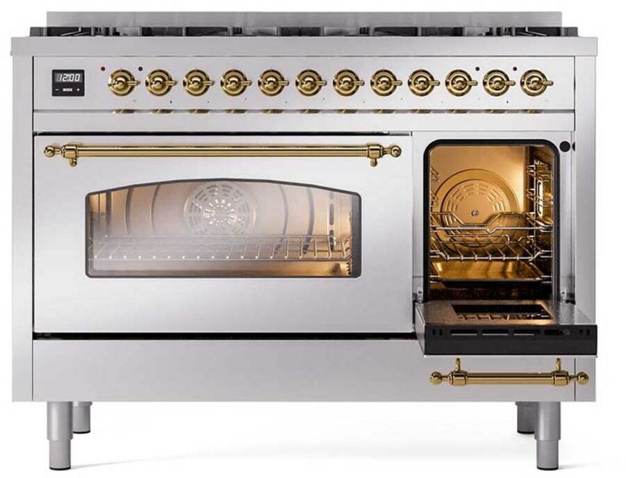 Ilve UP488NMPSSG 48 Inch Freestanding Dual Fuel Range with 8