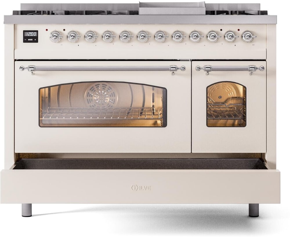 Ilve UP48FNMPAWC 48 Inch Freestanding Dual Fuel Range with 8