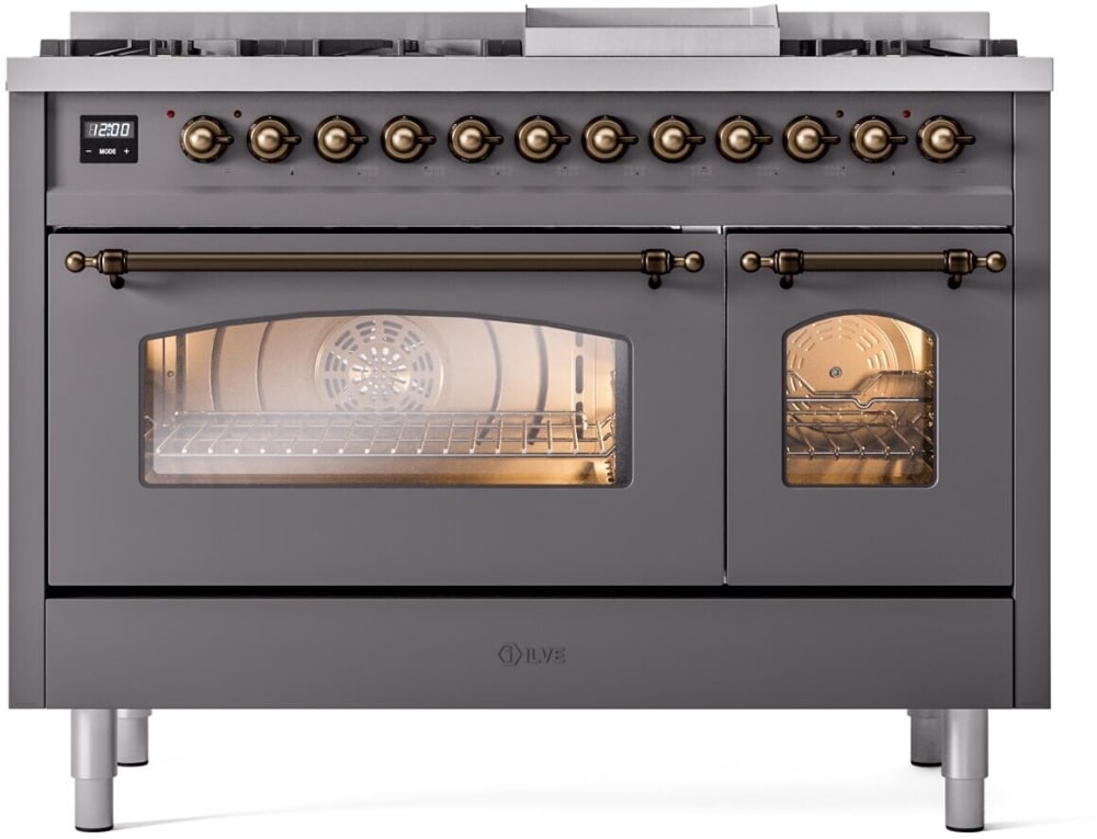 Ilve UP48FNMPMGBLP 48 Inch Freestanding Dual Fuel Range with 8