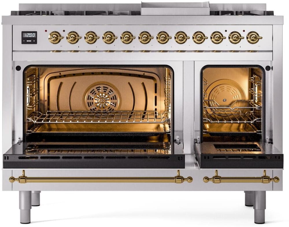 Ilve UP48FNMPSSG 48 Inch Freestanding Dual Fuel Range with 8