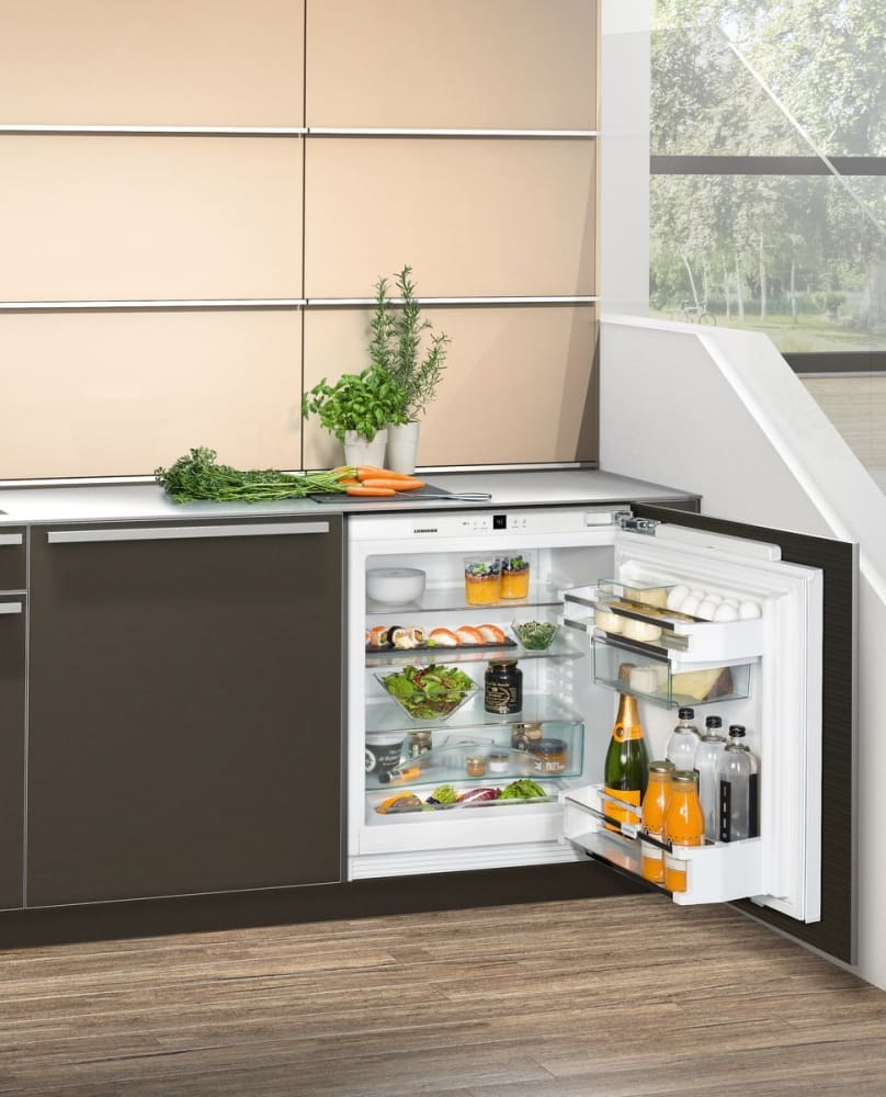 Liebherr UR500 24 Inch Built-In Undercounter Refrigerator with GlassLine Shelves, Egg Tray, Gallon Storage, LED Lighting, VarioBox, Vegetable Drawer, Electronic Display, SuperCool, SuperQuiet, SoftSystem, Panel Ready, 4.8 cu. ft. Capacity, Sabbath Mode, Star-K Certified, ADA Compliant and ENERGY STAR®