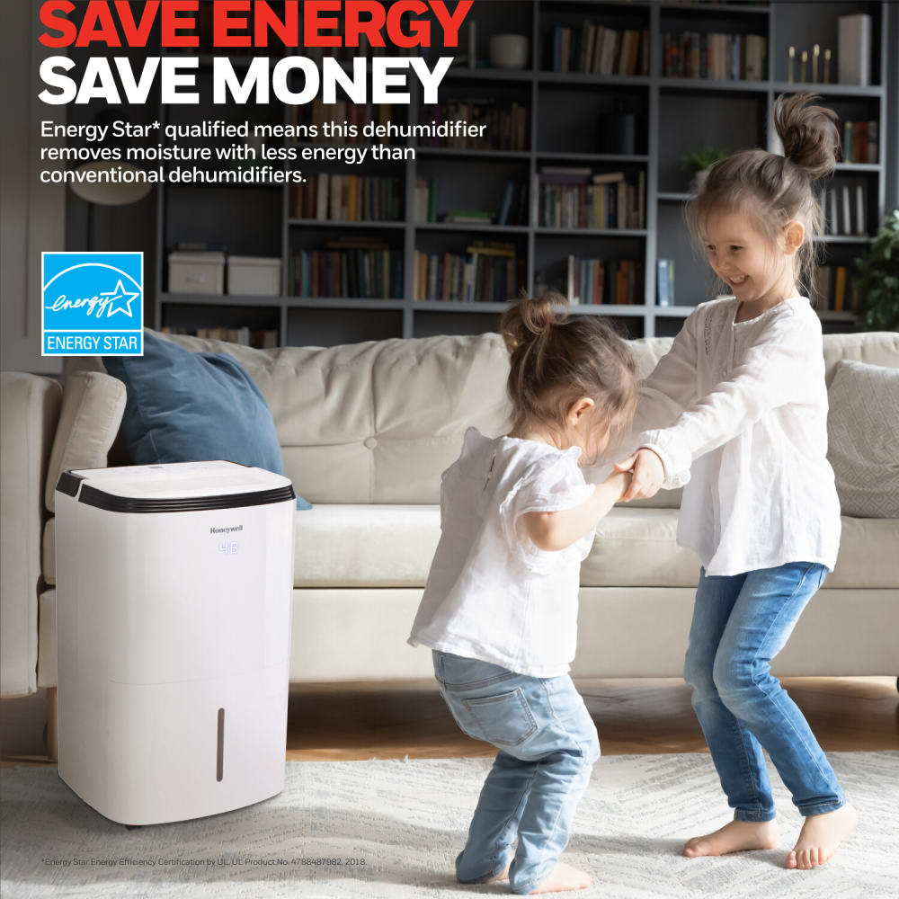 Honeywell TP70WKN 50 Pint Dehumidifier with 2 Fan Speeds, 4,000 sq. ft