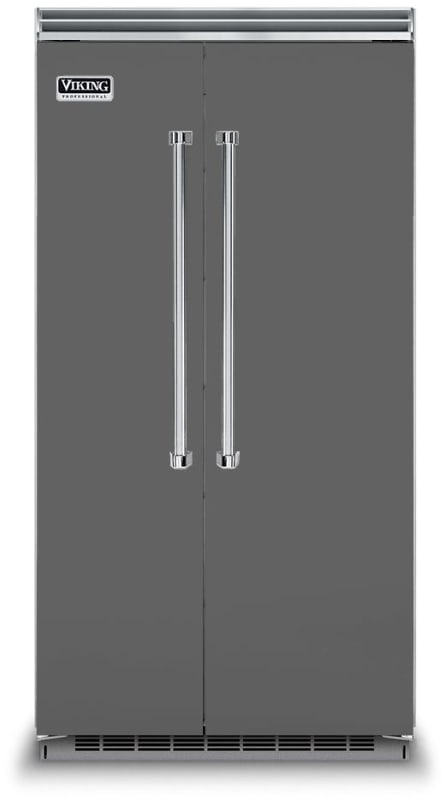 Viking VCSB5423DG 42 Inch Built-In Side by Side Refrigerator with 25.32 Cu. Ft. Total Capacity, Ice Maker, ProChill™ Temperature Management, Spillproof Plus™ Shelves, Humidity Zone™ Drawers, and ENERGY STAR® Certified: Damascus Grey