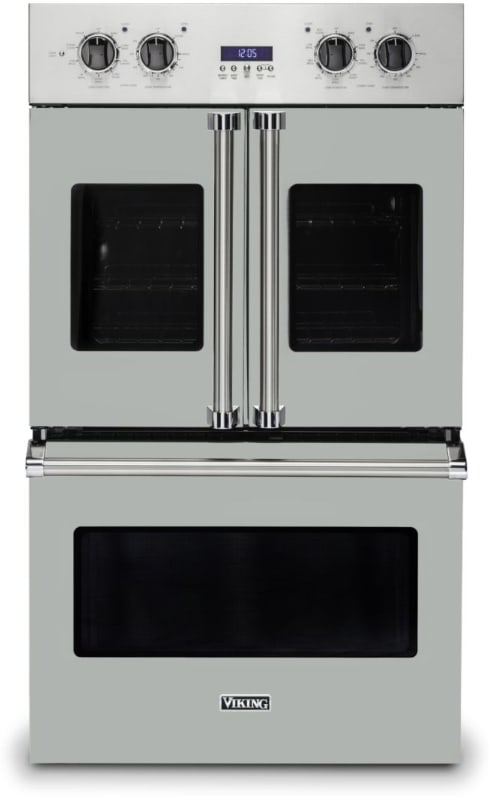 Viking Vdof7301ag 30 Inch Double Convection Electric Wall Oven With 9 4 Cu Ft Total Capacity Vari Speed Dual Flow Convection Steam Self Clean Two Element Bake Convection Defrost Proof Truconvec Convection And Sabbath Mode Arctic Grey
