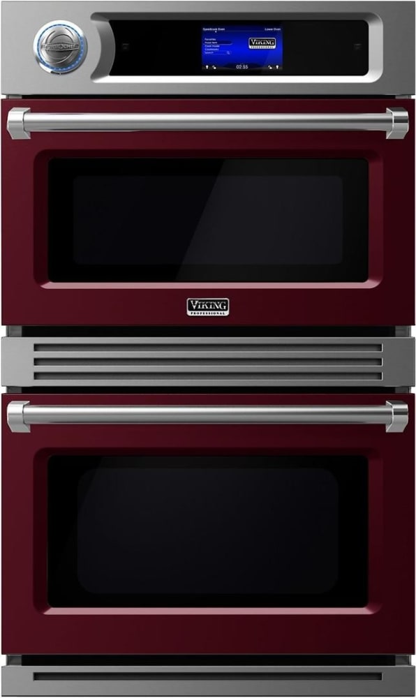 Viking Vdot730bu 30 Inch Double Speed Electric Wall Oven With 6 3 Cu Ft Total Capacity 7 Speed Cook Modes 10 Traditional Cook Modes Convection Technology And Halogen Lighting Burgundy