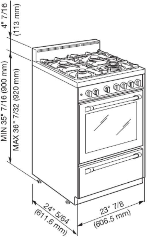 Verona VEFSGG244NE 24 Inch ProStyle Gas Range with 2.5 cu. ft